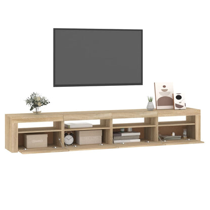 TV-Møbel Sonoma Eik TV-benk med LED-lys 240x35x40 cm