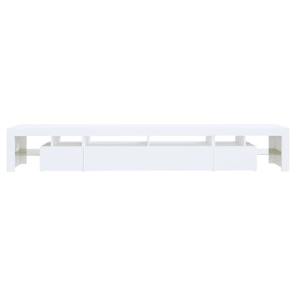 TV-Møbel Hvit TV-benk med LED-lys 260x36,5x40 cm