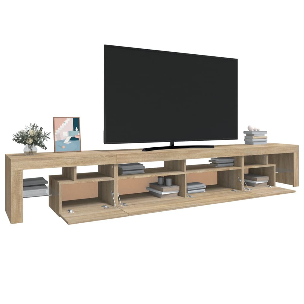 TV-Møbel Sonoma Eik TV-benk med LED-lys 260x36,5x40 cm