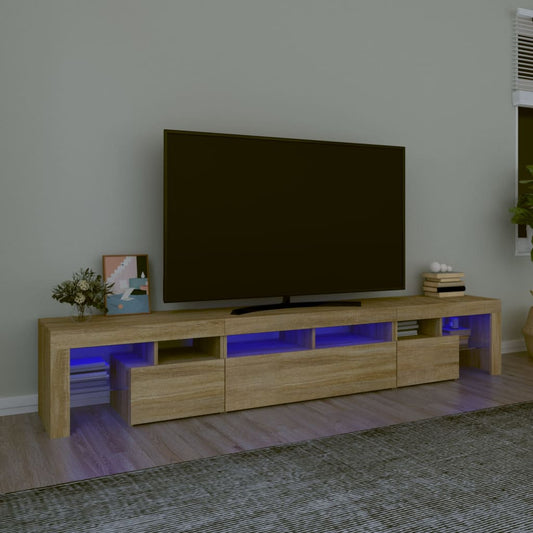 TV-Møbel Sonoma Eik TV-benk med LED-lys 230x36,5x40 cm