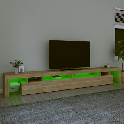 TV-Møbel Sonoma Eik TV-benk med LED-lys 290x36,5x40 cm