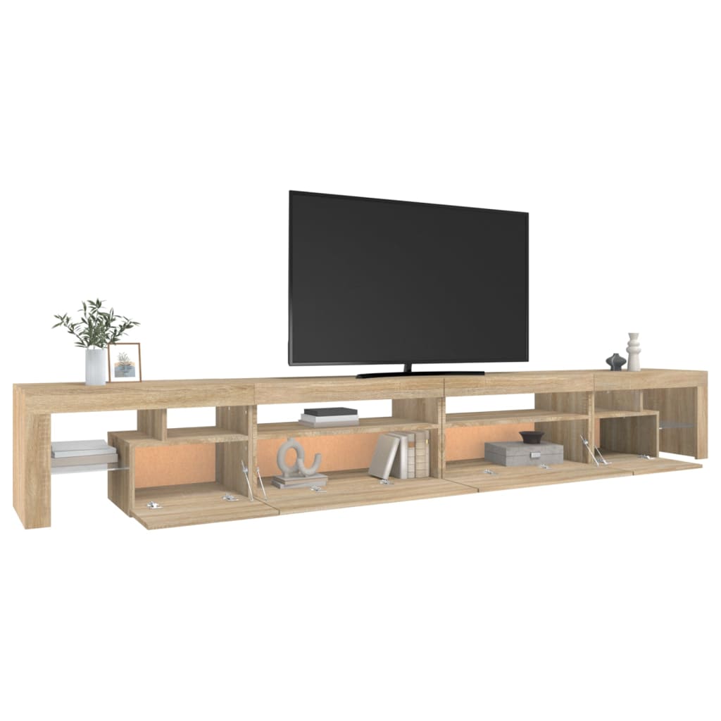 TV-Møbel Sonoma Eik TV-benk med LED-lys 290x36,5x40 cm