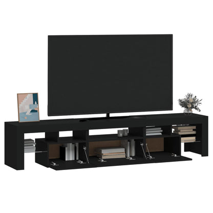 TV-Møbel Svart TV-benk med LED-lys 200 x 36,5 x 40 cm