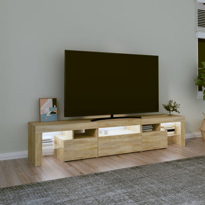 TV-Møbel Sonoma Eik TV-benk med LED-lys200 x 36,5 x 40 cm