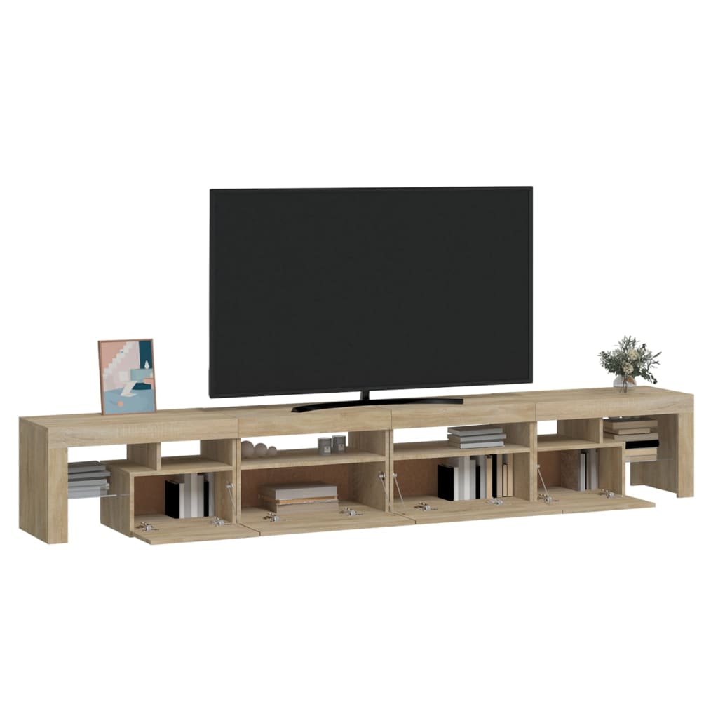 TV-Møbel Sonoma Eik TV-benk med LED-lys 260x36,5x40 cm