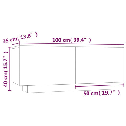 Nattbord Sengbord røkt eik 100x35x40 cm konstruert tre