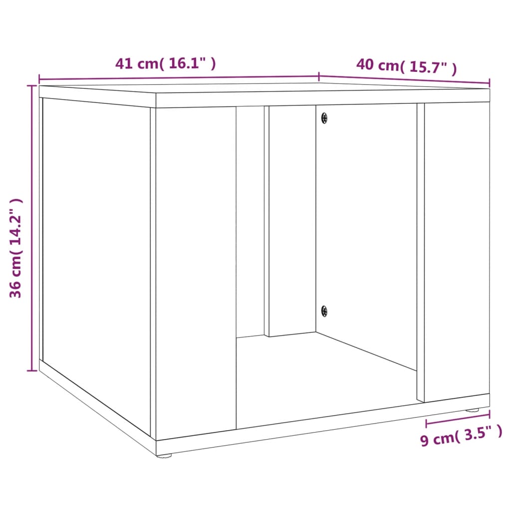 Nattbord Sengbord betonggrå 41x40x36 cm konstruert tre