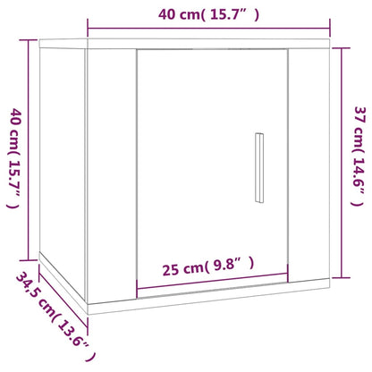 TV-benk Vegghengt hvit 40x34,5x40 cm