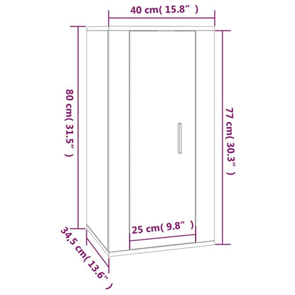 TV-benk Vegghengt hvit 40x34,5x80 cm