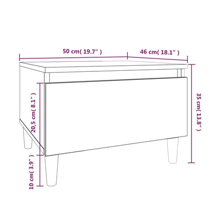 Sidebord svart 50x46x35 cm konstruert tre