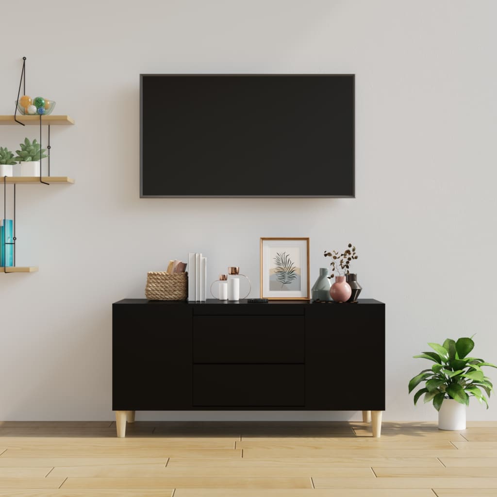 TV-benk svart 102x44,5x50 cm konstruert tre