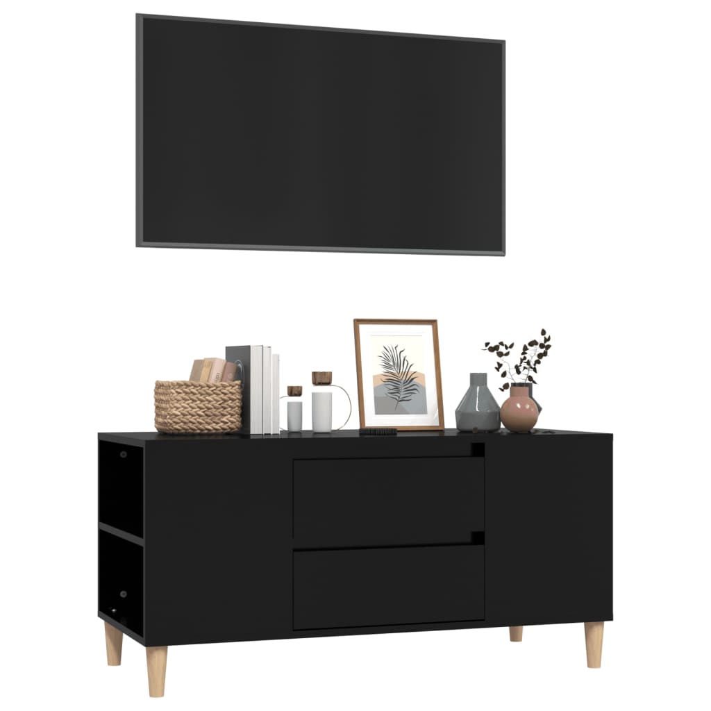 TV-benk svart 102x44,5x50 cm konstruert tre