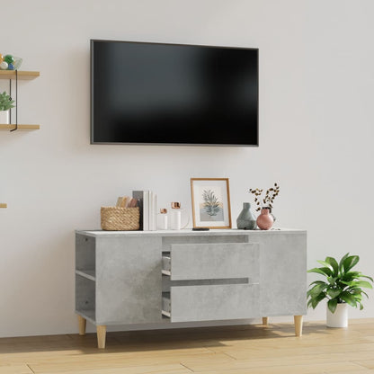 TV-benk betonggrå 102x44,5x50 cm konstruert tre