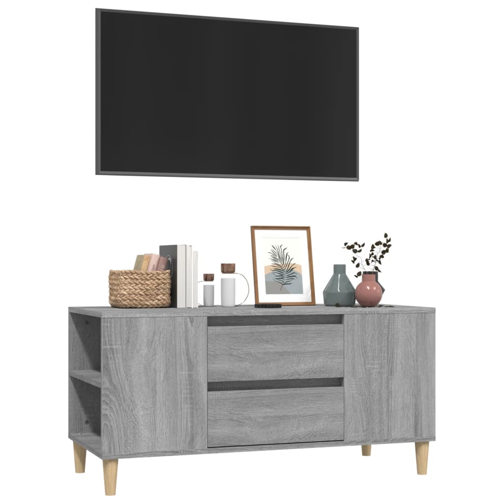 TV-benk grå sonoma 102x44,5x50 cm konstruert tre