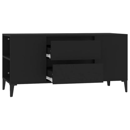 TV-benk svart 102x44,5x50 cm konstruert tre