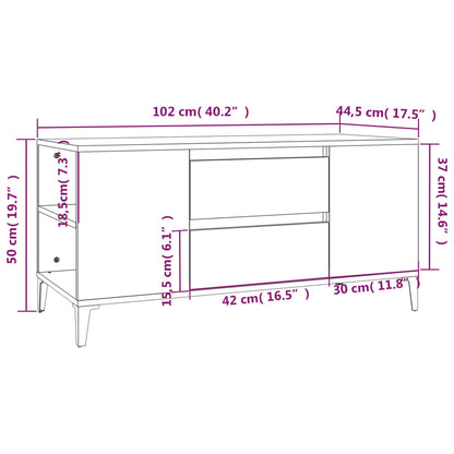 TV-benk svart 102x44,5x50 cm konstruert tre