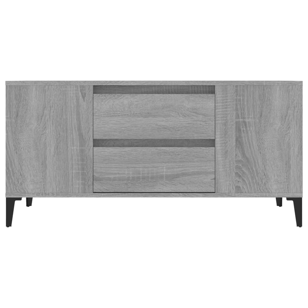 TV-benk grå sonoma 102x44,5x50 cm konstruert tre