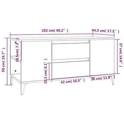 TV-benk grå sonoma 102x44,5x50 cm konstruert tre