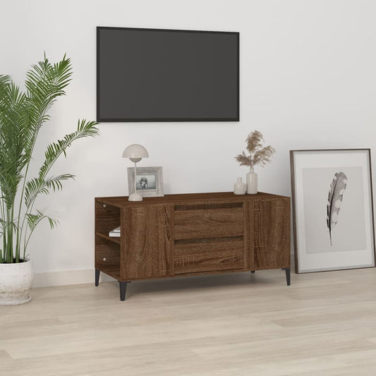 TV-benk brun eik 102x44,5x50 cm konstruert tre