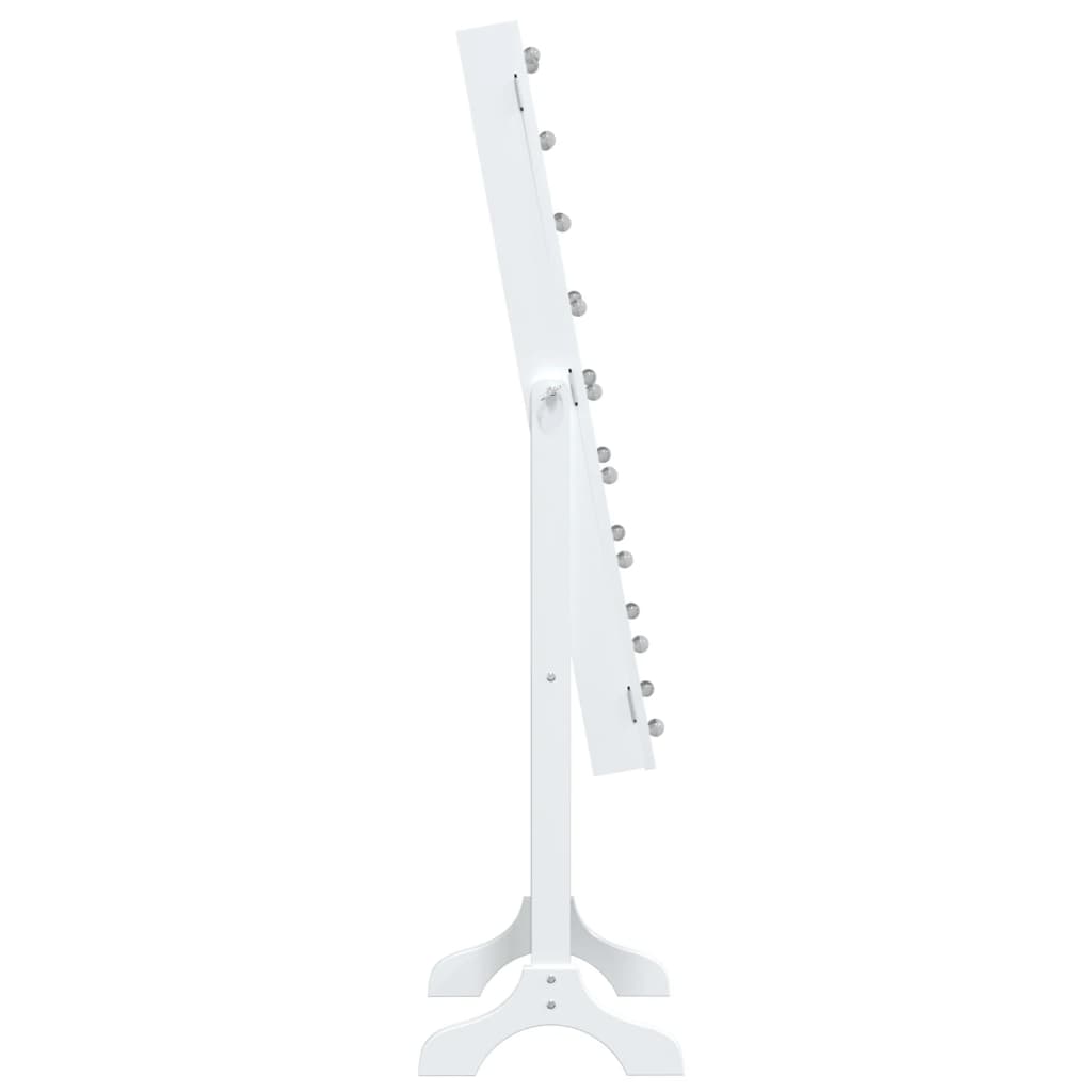 Veggspeil Hvit Frittstående speil med LED 34x37x146 cm