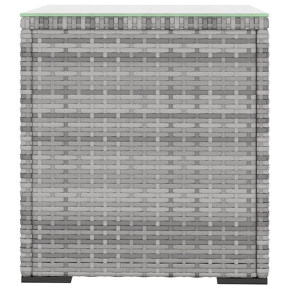 Hagebord Kunstrotting Sidebord Grå 40x37x40,5 cm polyrotting og herdet glass