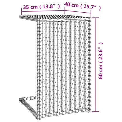 Sidebord C-bord svart 40x35x60 cm polyrotting