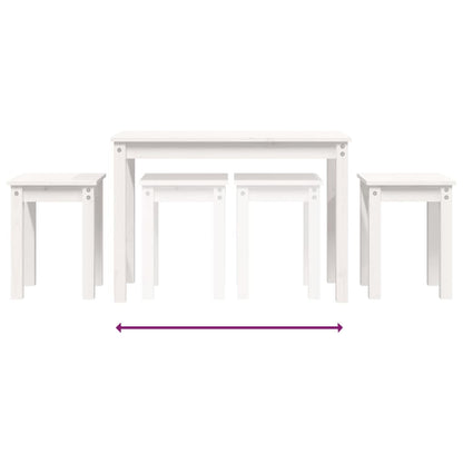 Sidebord Hvit Stablebare 3 stk heltre furu