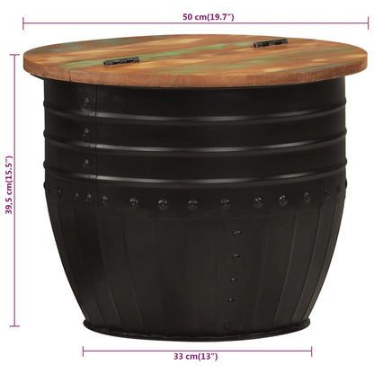 Salongbord Sofabord Svart 50x39,5 cm gjenvunnet heltre