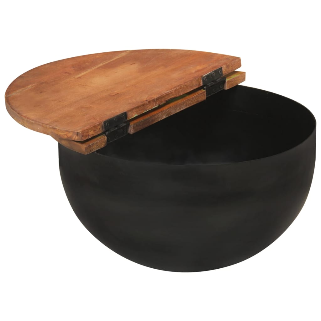 Salongbord Sofabord Svart gjenvunnet heltre 2 stk