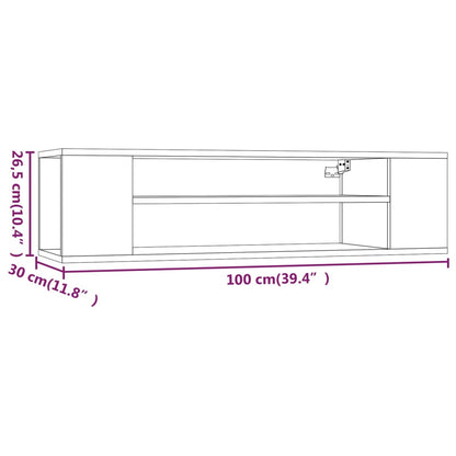 TV-benk brun eik 100x30x26,5 cm konstruert tre