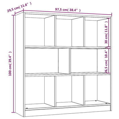 Skap Bokskap brun eik 97,5x29,5x100 cm konstruert tre