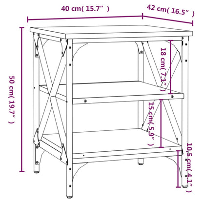 Sidebord røkt eik 40x42x50 cm konstruert tre