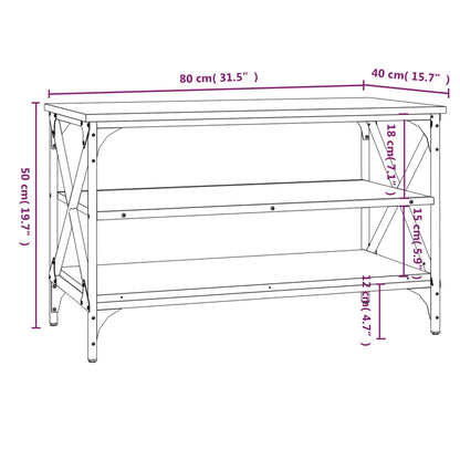 TV-benk svart 80x40x50 cm konstruert tre