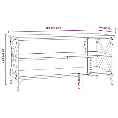 TV-benk svart 100x40x50 cm konstruert tre