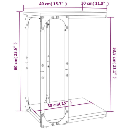 Sidebord røkt eik 40x30x60 cm konstruert tre