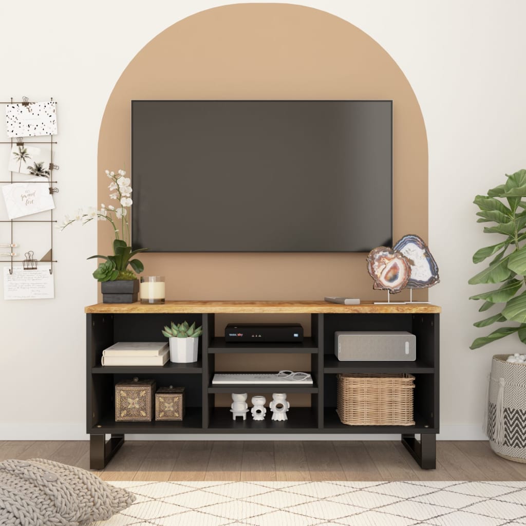 TV-benk 100x33x46 cm heltre mango og konstruert tre