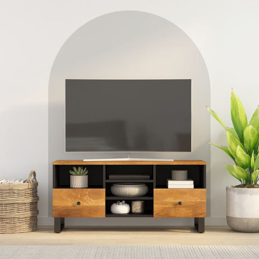 TV-benk 100x33x46 cm heltre mango og konstruert tre