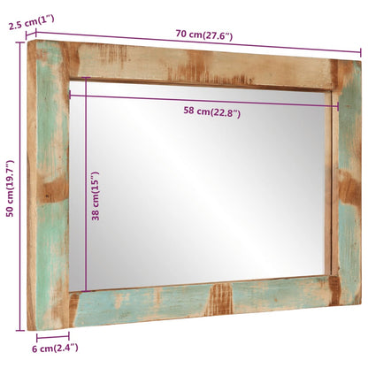 Veggspeil 70x50 cm gjenvunnet heltre og glass