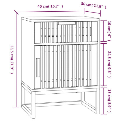 Nattbord Sengbord svart 40x30x55,5 cm konstruert tre og jern