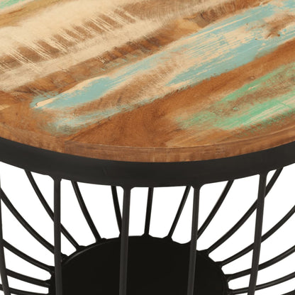 Salongbord Sofabord Tre Gjenvunnet Heltre Ø50x35 cm stål