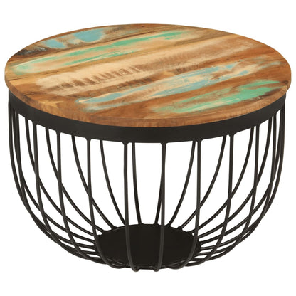 Salongbord Sofabord Tre Gjenvunnet Heltre Ø50x35 cm stål