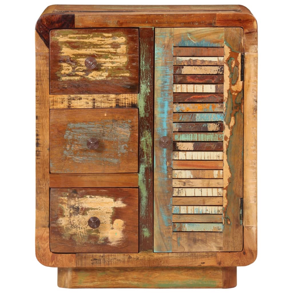 Skjenk Tre gjenvunnet heltre med 3 skuffer 55x30x70 cm