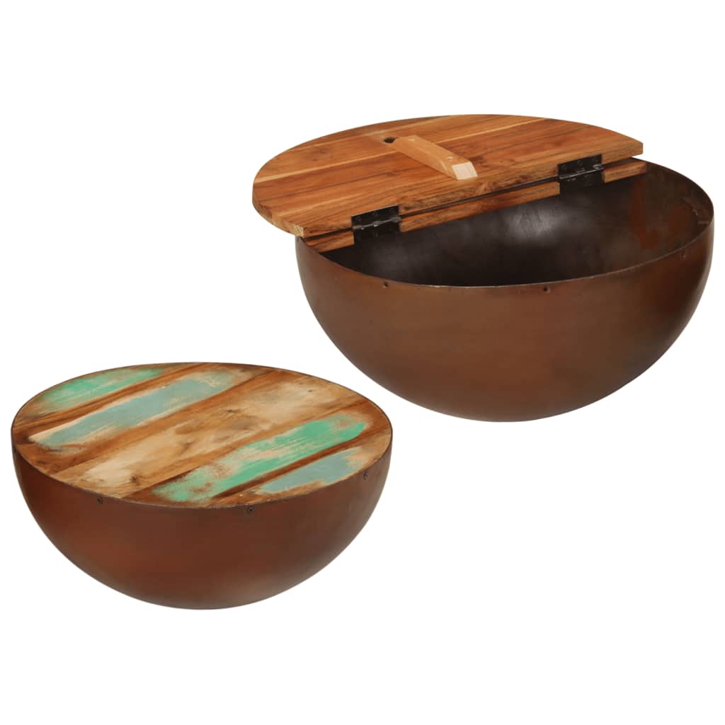 Salongbord Sofabord Tre Gjenvunnet Heltre Bolleformede 2 stk