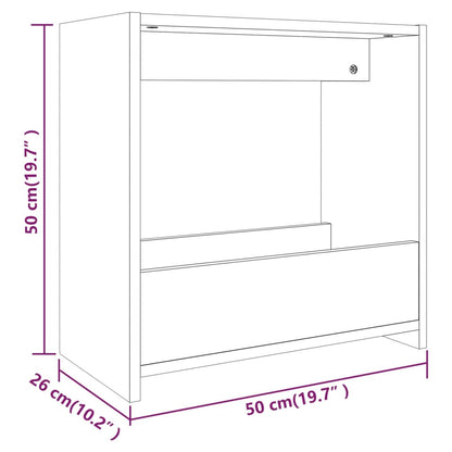 Sidebord røkt eik 50x26x50 cm konstruert tre