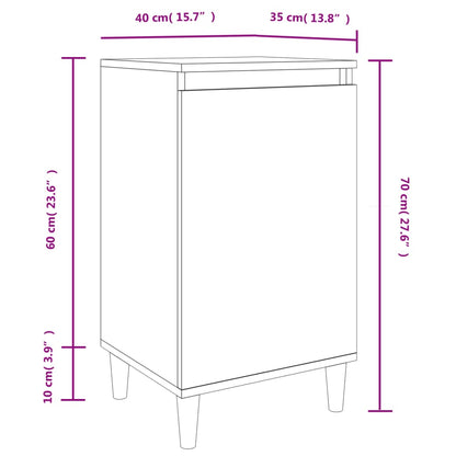 Nattbord Sengbord svart 40x35x70 cm konstruert tre