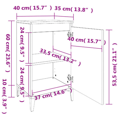 Nattbord Sengbord betonggrå 40x35x70 cm konstruert tre