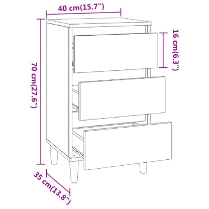 Nattbord Sengbord svart 40x35x70 cm konstruert tre