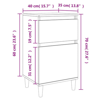 Nattbord Sengbord røkt eik 40x35x70 cm