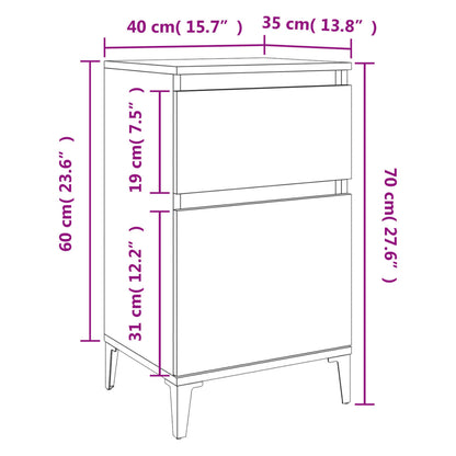 Nattbord Sengbord betonggrå 40x35x70 cm