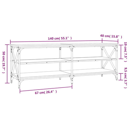 TV-benk svart 140x40x50 cm konstruert tre